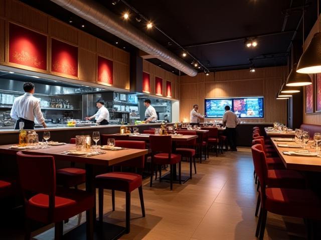 Restaurant moderne utilisant des appareils IoT intégrés