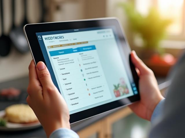 Interface tablette du service Digital Kitchen
